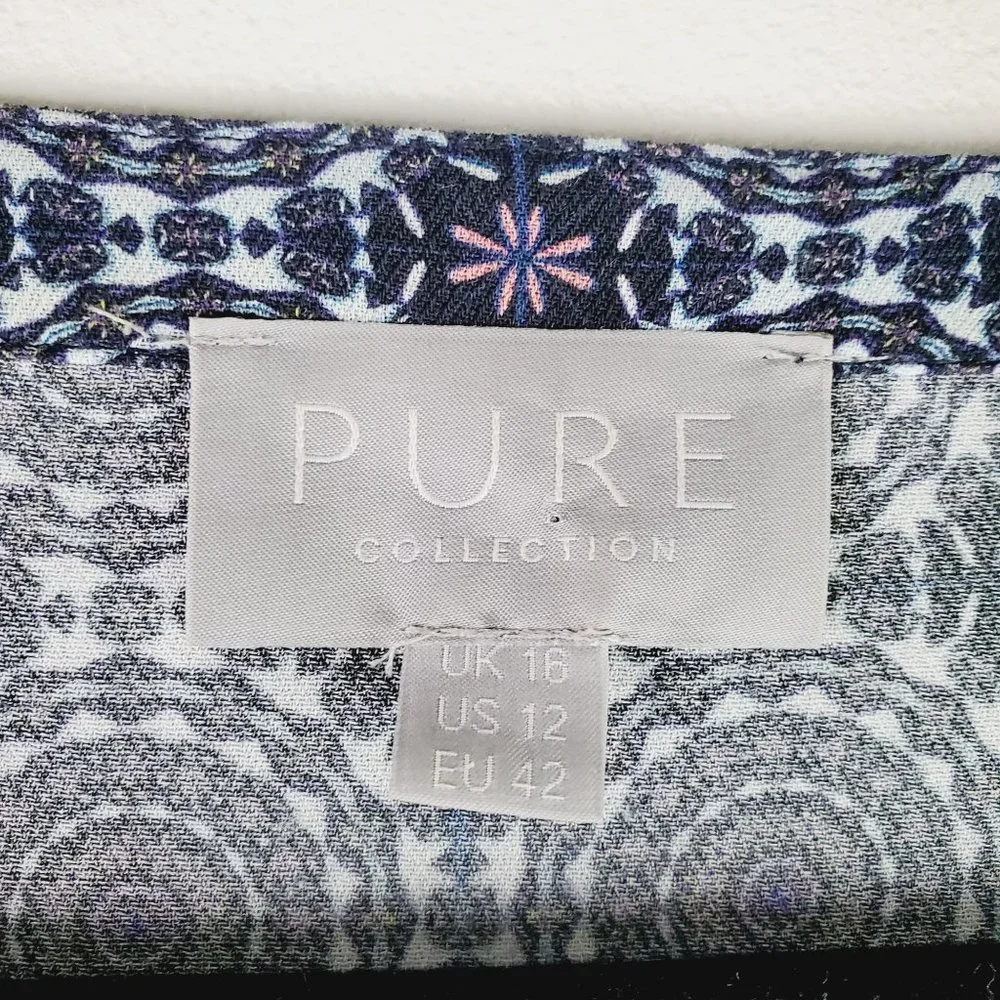 Pure Collection Circular Geometric Viscose Lagenlook Dress Sz 12 - Picture 4 of 10